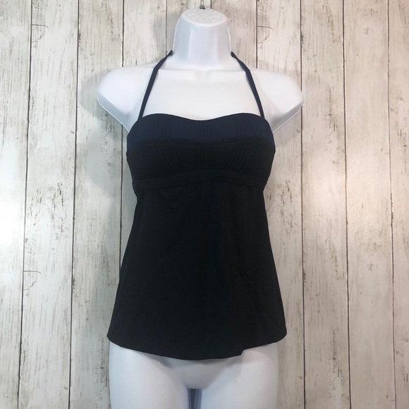 Athleta Textured Bandeau Halter Style Swimsuit Top XS - Picture 1 of 9